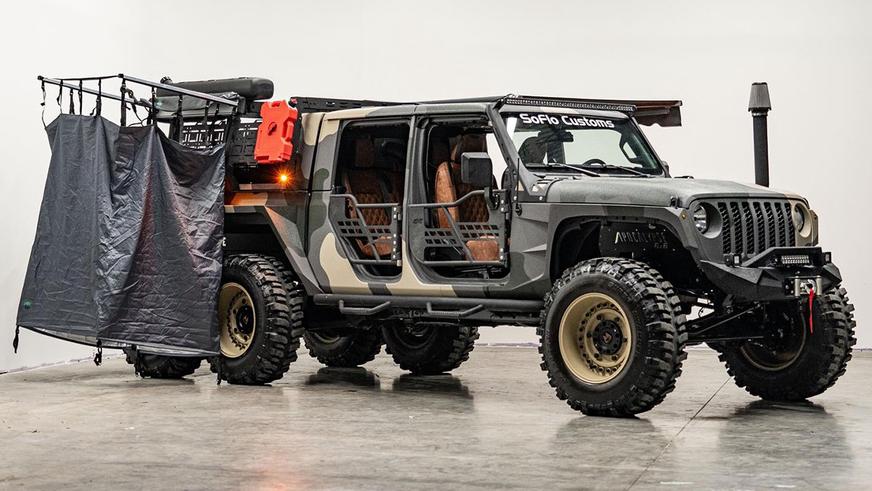 Jeep Gladiator превратили в суровый шестиколёсник для путешествий