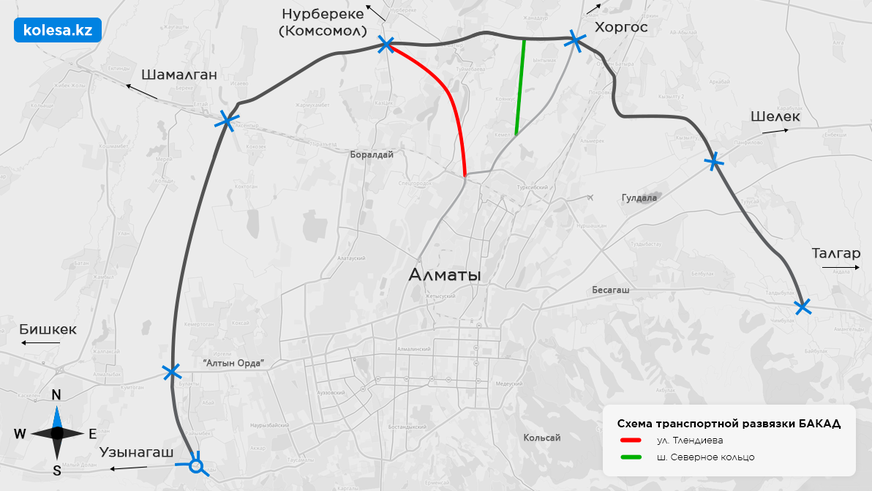 Пробивать улицы Тлендиева и Северное полукольцо до БАКАД начнут в 2022 году