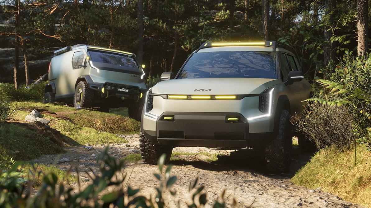 Kia подготовила к бездорожью электрические кроссовер и вэн