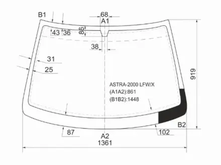 Стекло лобовое OPEL ASTRA G 3/4/5D 98-04/CHEVROLET VIVA 4D 04-08 за 20 850 тг. в Алматы