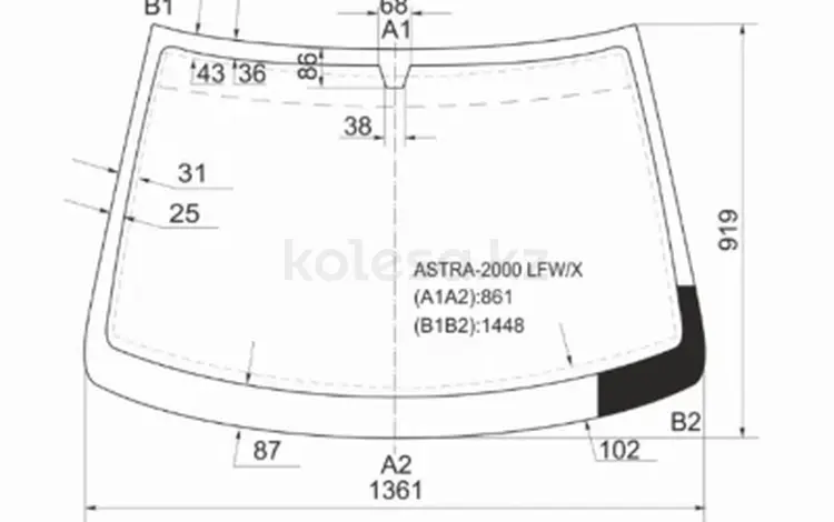 Стекло лобовое OPEL ASTRA G 3/4/5D 98-04/CHEVROLET VIVA 4D 04-08үшін20 050 тг. в Алматы