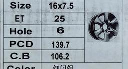 16 6 на 139.7 новые диски за 220 000 тг. в Астана – фото 3