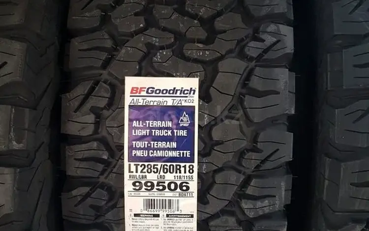 Шины 285/60/R18 BF Goodrich All Terrain TA KO2 за 157 000 тг. в Алматы