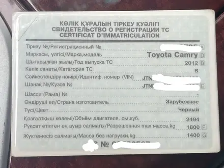 Toyota Camry 2012 года за 8 000 000 тг. в Алматы