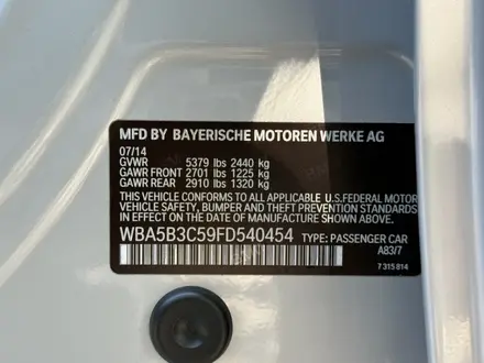 BMW 535 2014 года за 13 950 000 тг. в Алматы – фото 73