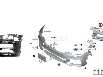 Крепление каркас противотуманной фары левая BMW G30-38 M sport, БМВ М пакет за 35 000 тг. в Алматы – фото 2