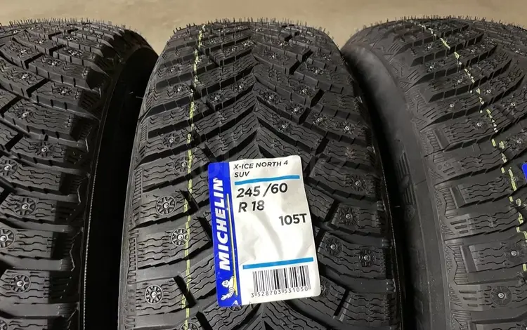 Зимние шипованные шины Michelin X-Ice North 4 SUV 245/60 R18 105T за 150 000 тг. в Семей