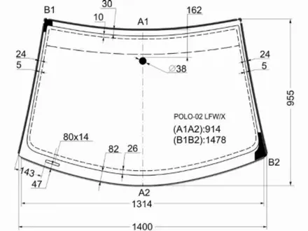 Стекло лобовое VOLKSWAGEN POLO IV 3/5D HBK 01-09 за 40 200 тг. в Алматы