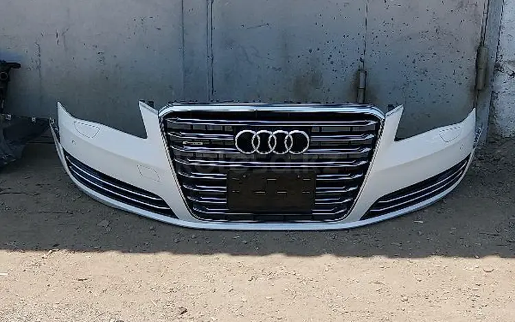 Бампер передний в сборе с решёткой на Audi A8 D4 за 320 000 тг. в Алматы