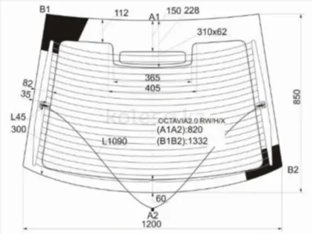 Стекло заднее с обогревом SKODA OCTAVIA TOUR 4/5D LBK/HBK 96-11 за 28 800 тг. в Астана