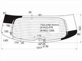 Стекло заднее с обогревом NISSAN TIIDA 5D HBK 04-14 за 31 550 тг. в Алматы
