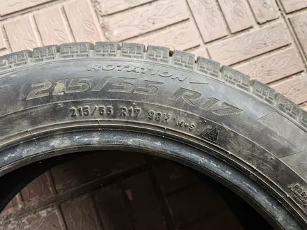 Липучка, 4 резины, Pirelli, 215*55*R17, отличное состояние за 160 000 тг. в Алматы – фото 6