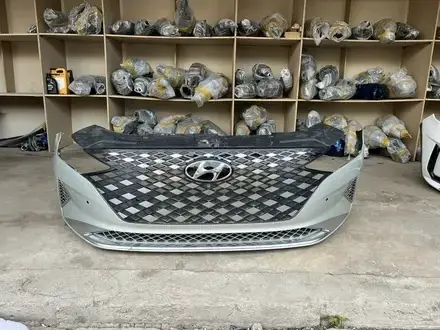Бампер передний бу оригинал Хюндай Грандер Грандауер 19-22/Hyundai Grandeur за 160 000 тг. в Алматы