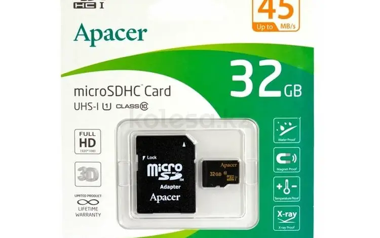 Оригинальные карты памяти Apacer MicroSD HC 32gb, 64gb, 128GB — 10 Class.үшін3 000 тг. в Алматы