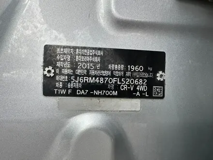 Honda CR-V 2015 года за 11 200 000 тг. в Алматы – фото 27