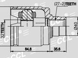 HO-3-528 Шрус(Граната) внутренний CCL LH Honda CR-V RD1 95-01 левый-руль за 12 500 тг. в Алматы