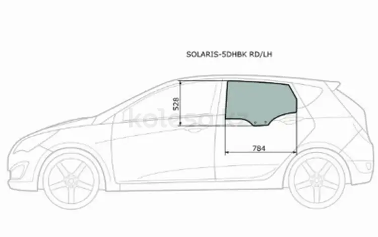 Стекло боковое опускное (Сзади/Слева/Цвет зеленый) за 12 000 тг. в Павлодар