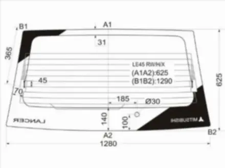 Стекло заднее с обогревом MITSUBISHI LIBERO/LANCER 5D WGN 91-00 за 29 850 тг. в Алматы