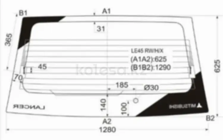 Стекло заднее с обогревом MITSUBISHI LIBERO/LANCER 5D WGN 91-00 за 29 850 тг. в Алматы