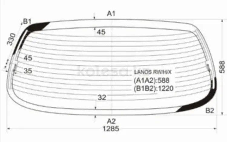 Стекло заднее с обогревом DAEWOO LANOS/SHEVROLET LANOS/ZAZ CHANCE 4D 05-09үшін18 500 тг. в Астана