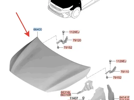 КАПОТ ДЛЯ KIA за 54 000 тг. в Алматы – фото 2