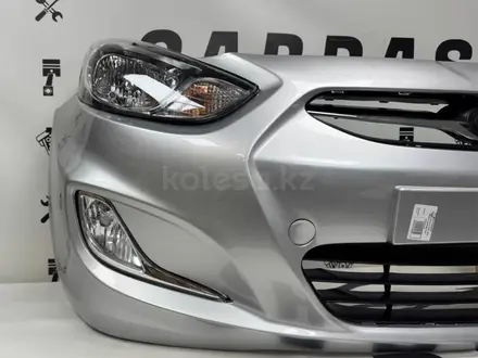 Бампер передний на hyundai solaris за 25 000 тг. в Алматы – фото 2