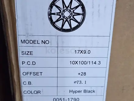 Литые диски XXR 527 R17 5 100/5 114.3 9.0j et 28 cv 73.1 Huper Black. за 400 000 тг. в Костанай – фото 2