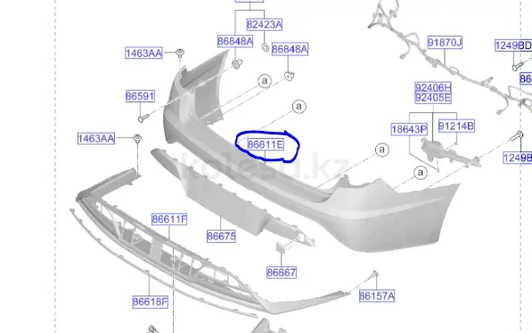 Задний верхний бампер Sonata 19-23 за 120 000 тг. в Кызылорда