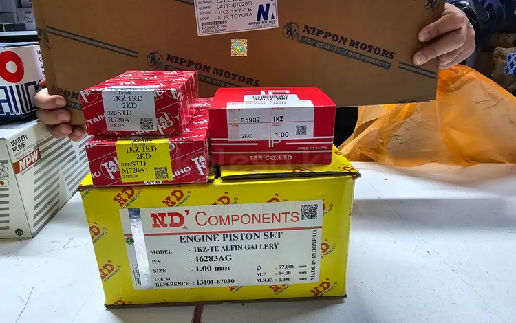 Поршня 1KD-FT, 1KZ-TE Кольца Вкладыши Ремкомплект двигателя за 77 000 тг. в Алматы