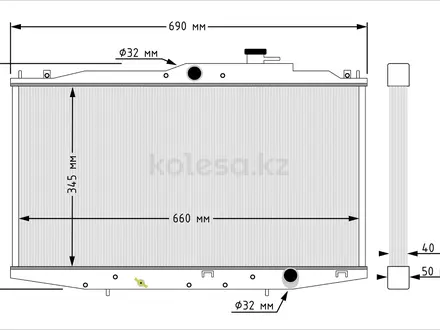 Радиатор алюминиевый Honda Accord 98-02 CF4 40мм AT AJS за 74 694 тг. в Алматы – фото 3