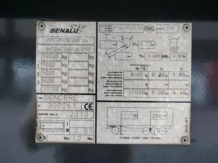 Benalu  BENALU / WYWROTKA / 54 M3 / OŚ PODNOSZONA 2014 года за 18 300 000 тг. в Павлодар – фото 11