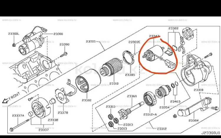 Втягивающее реле стартера 23343-1ca0a за 40 000 тг. в Астана