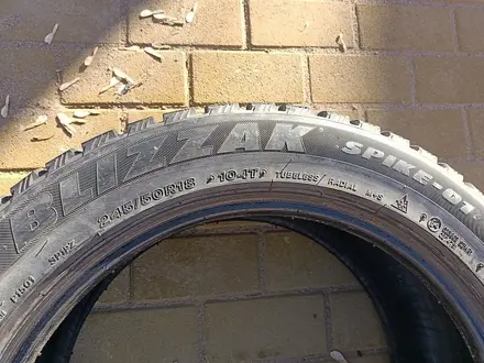 Шины 245/50 R18 — "Bridgestone Blizzak Spike-01" (Япония), зимние за 160 000 тг. в Астана – фото 8