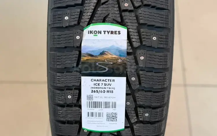 265/60 R18 Ikon Tyres (Nokian) Character Ice 7 шипованные за 72 000 тг. в Астана