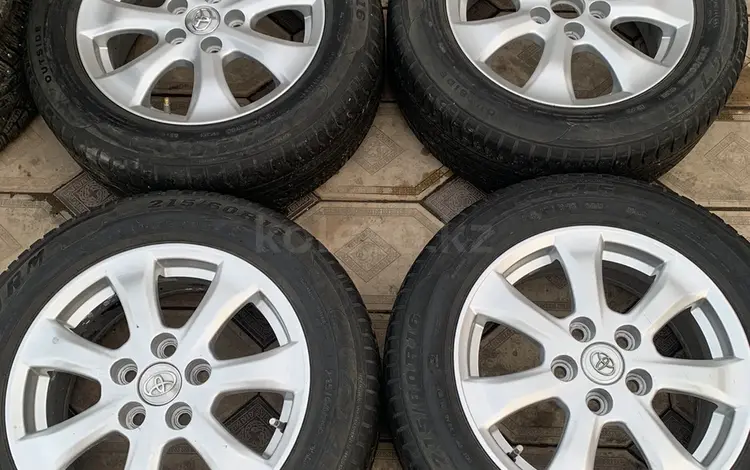 Диски р16 от тайота камри 45 зима + лето с шинами в комплект обмен за 185 000 тг. в Шымкент