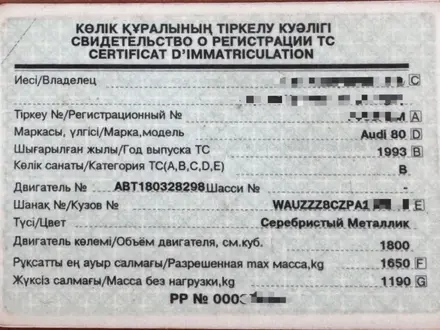 Audi 80 1993 года за 2 090 000 тг. в Костанай – фото 17