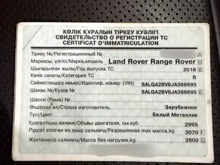 Land Rover Range Rover 2018 года за 31 500 000 тг. в Алматы – фото 25