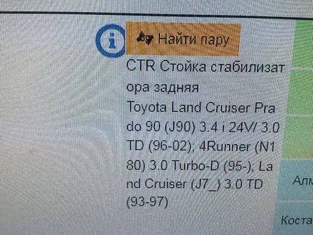 Стойка стабилизатора Toyota Land Cruiser Prada 120/150 фирма CTR за 6 000 тг. в Актобе – фото 6