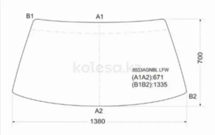 Стекло лобовое в резинку VW GOLF II HBK/JETTA SED 83-91 за 14 100 тг. в Алматы