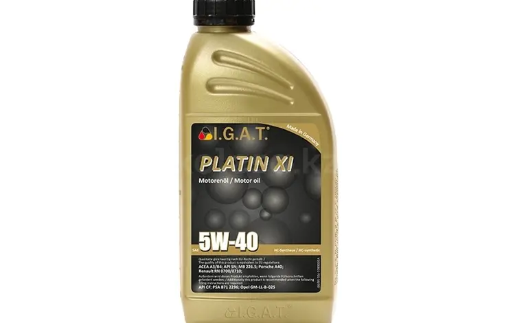 Масло моторное синтетическое IGAT PLATIN Xi 5W40 (Mobil 3000) 1лүшін1 000 тг. в Костанай