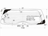 Стекло заднее с обогревом OPEL ASTRA G 5D WGN 98-04 за 22 450 тг. в Астана