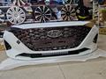 Белый Бампер передний в сборе Hyundai Solaris Accent 20-22 за 100 000 тг. в Караганда – фото 3