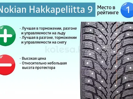 Nokian Hakkapeliitta 9 SUV - зимние шипованные шины за 600 000 тг. в Алматы – фото 2