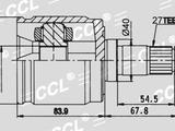 HO-3-531 Шрус(Граната) внутренний CCL RH Honda CR-V RD1 95-01 правый-руль за 12 500 тг. в Алматы