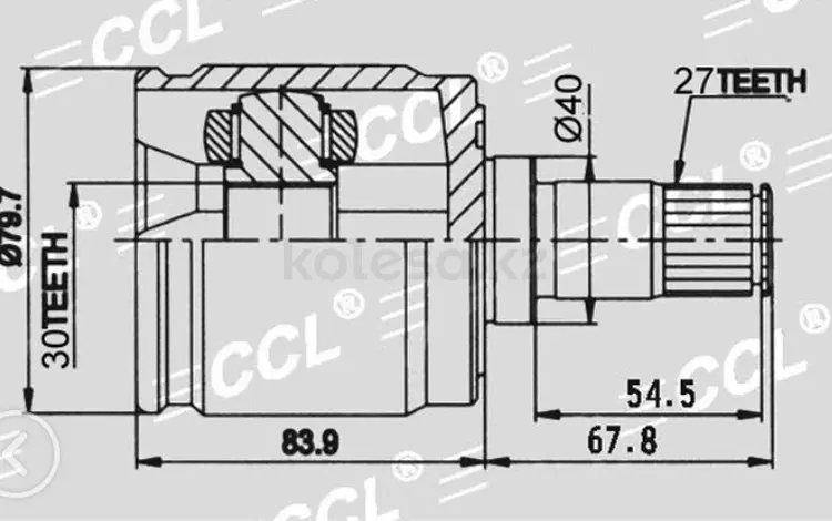 HO-3-531 Шрус(Граната) внутренний CCL RH Honda CR-V RD1 95-01 правый-руль за 12 500 тг. в Алматы