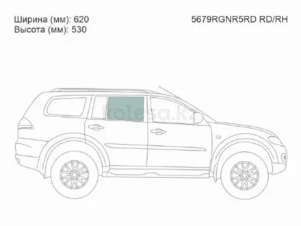 Стекло боковое опускное (Сзади/Справа/Цвет зеленый) за 7 750 тг. в Астана