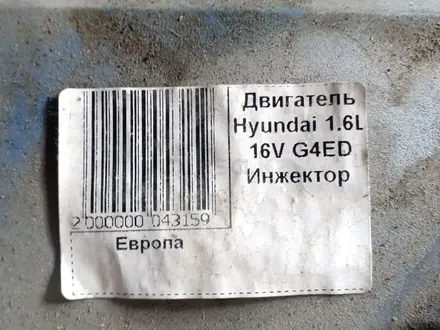 Двигатель Hyundai 1.6 16V G4ED + за 280 000 тг. в Тараз – фото 5