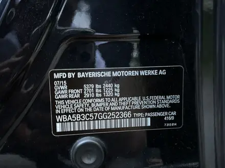BMW 535 2015 года за 12 700 000 тг. в Алматы – фото 19