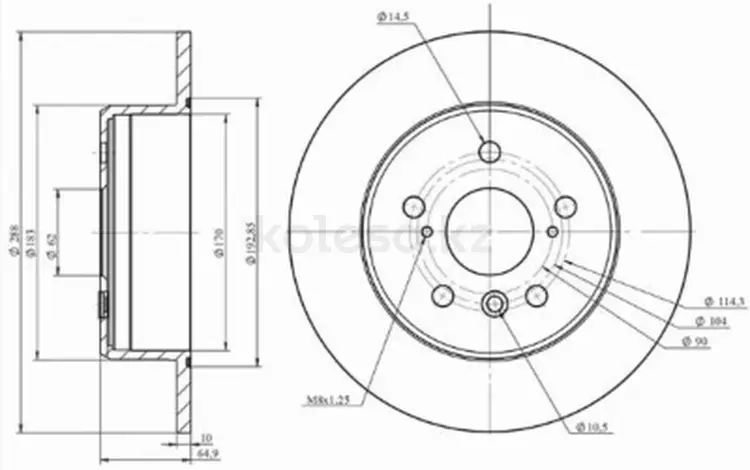 Диск тормозной (Сзади) Toyota Camry (XV30, XV40, XV50) 01-21/Harrier 97-03 за 13 700 тг. в Кокшетау