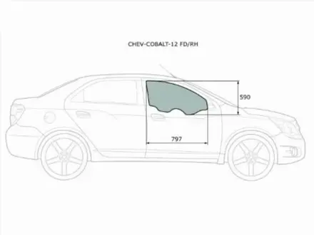 Стекло боковое опускное Спереди Справа Цвет зеленый за 9 800 тг. в Павлодар